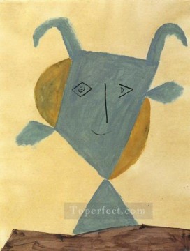  picasso - Green fauna head 1946 cubist Pablo Picasso